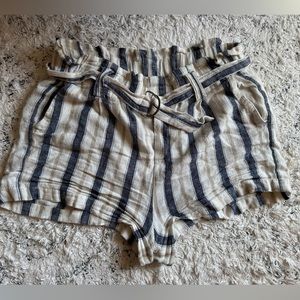 Linen Striped Shorts Size 10